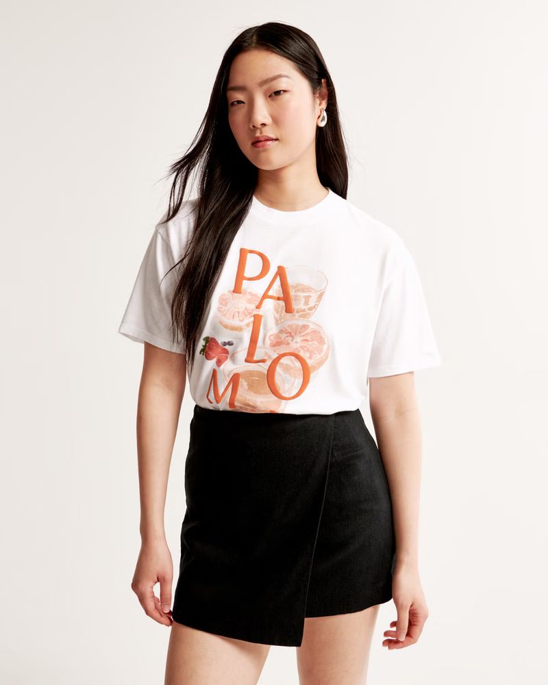 Women's Oversized Paloma Graphic Tee | Women's Tops | Abercrombie.com | Abercrombie & Fitch (US)