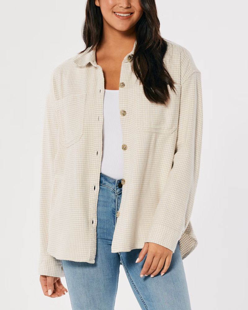 Women's Oversized Shirt Jacket | Women's Tops | HollisterCo.com | Hollister (US)