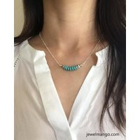 Turquoise Necklace, Beaded Handmade Jewelry, Simple Everyday Minimalist | Etsy (US)