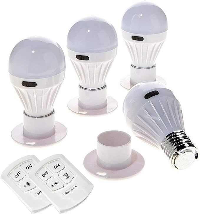 AlltroLite 4 Pack Bulb Portable Wireless COB LED Light Bulb, Battery Operated LED Night Lights, C... | Amazon (US)