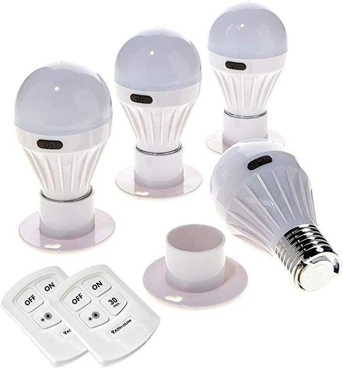 AlltroLite 4 Pack Bulb Portable Wireless COB LED Light Bulb, Battery Operated LED Night Lights, COB  | Amazon (US)