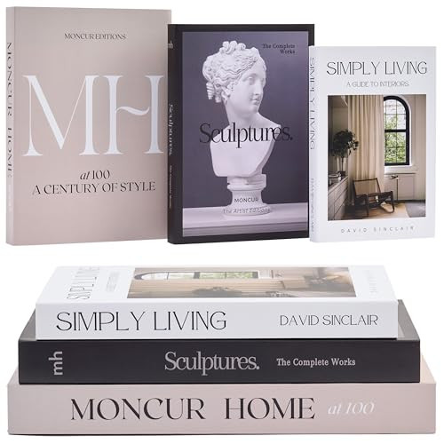 Decorative Coffee Table Books for Home Décor Accents Bookshelf Decor with Real Blank Pages and Removable Covers Set of 3 Mid Century Modern Fake Books for Decoration Room Decor Aesthetic | Amazon (US)