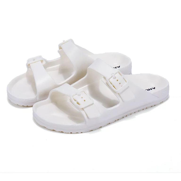 ANLUKE Kids Girls Comfort Slides Soft Sandals for Boys with Adjustable Two Buckle, Sizes 10-4 | Walmart (US)