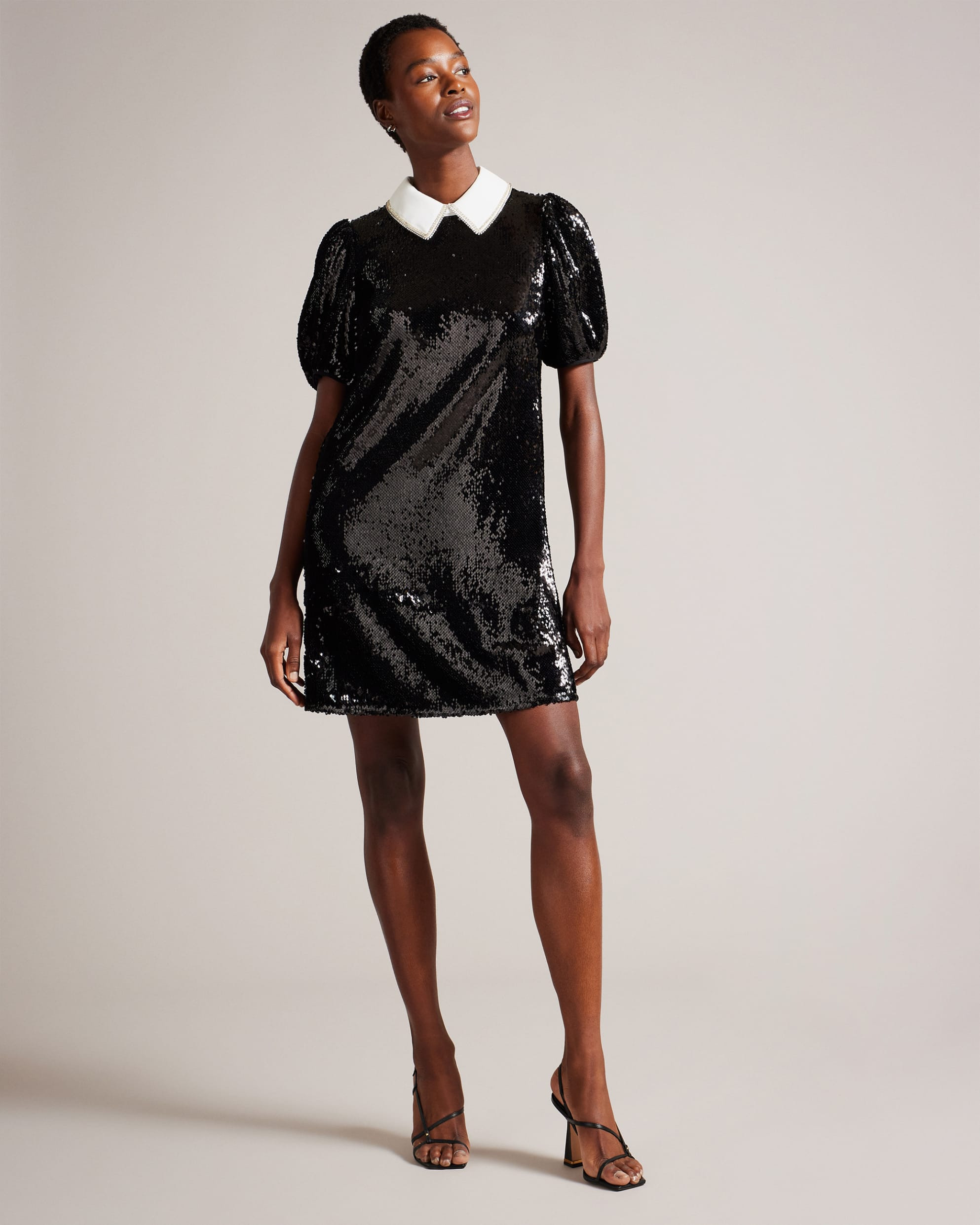 ZarellSequin Shift Dress With Puff Sleeves | Ted Baker IE