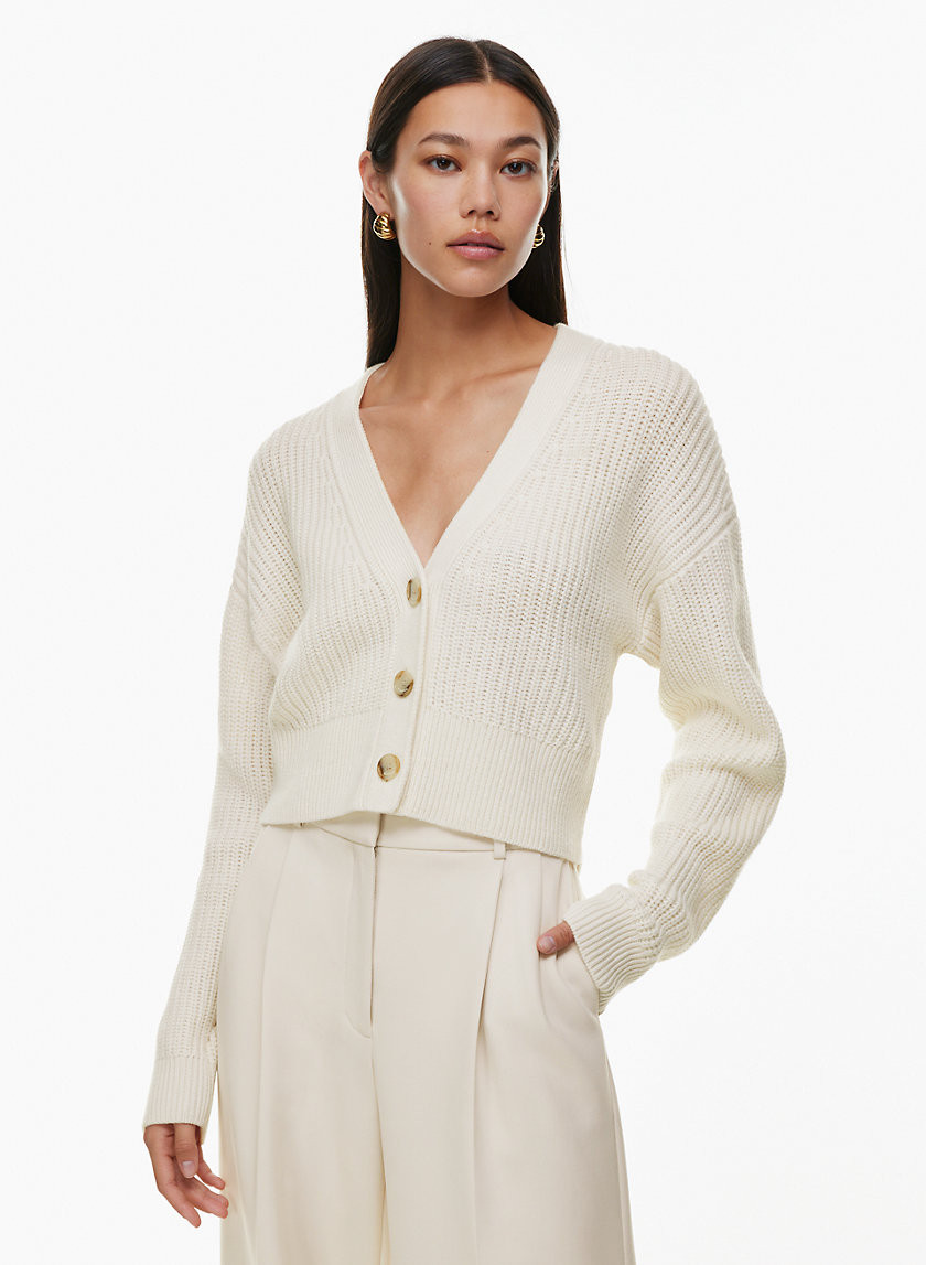 Aritzia Babaton Women's Canberra Merino Wool Cardigan in Light Birch | Large | Aritzia