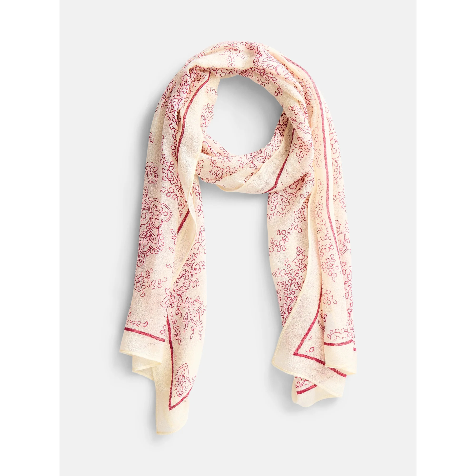 Scenario Women's Woven Oblong Printed Scarf, White | Walmart (US)