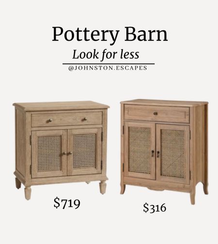 This dupe find looks so much like the Pottery Barn best seller, but for more than half the price!! Cane Cabinet / Nightstand. 

#LTKhome #LTKsalealert #LTKFind