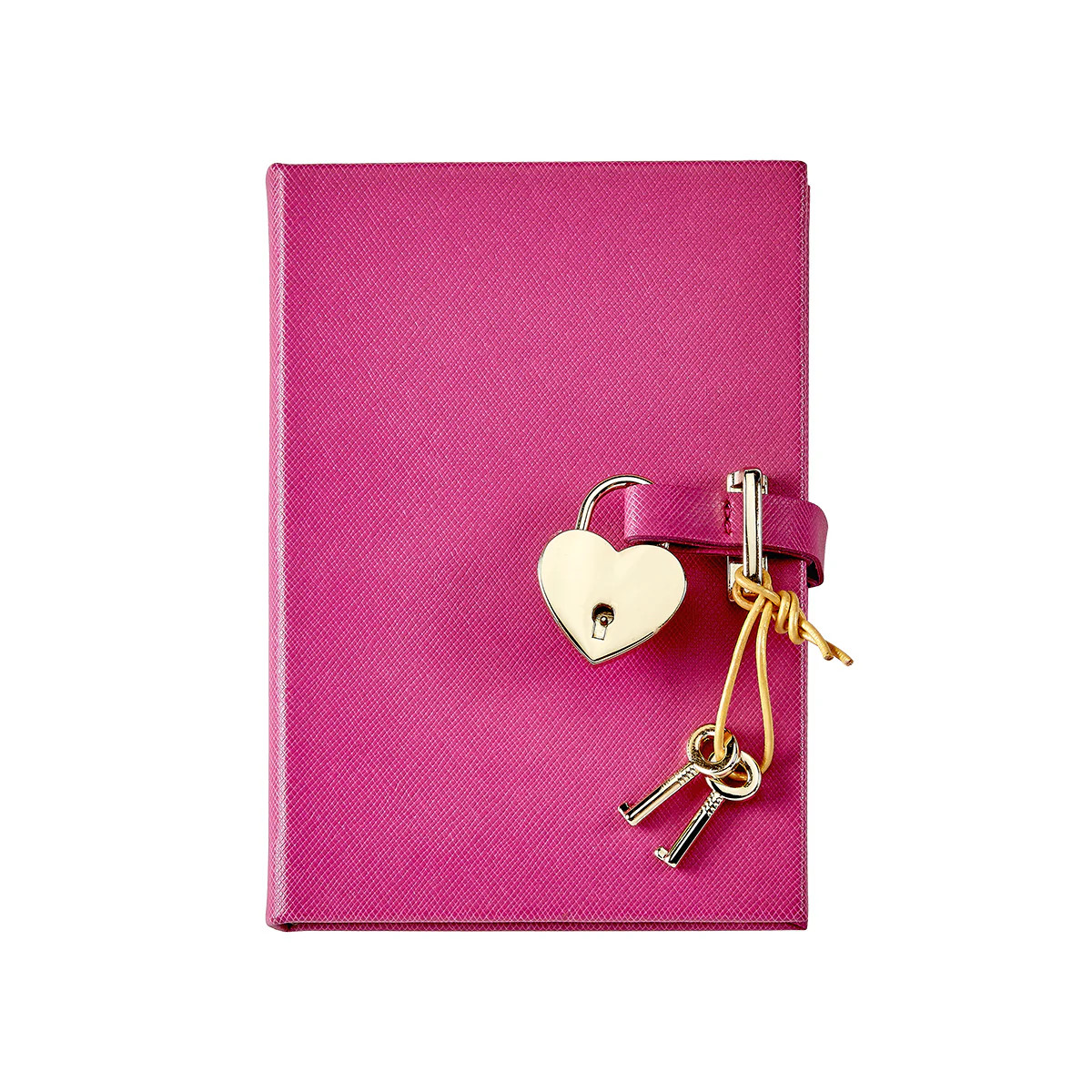 Heart Lock Diary Saffiano Leather | Over The Moon