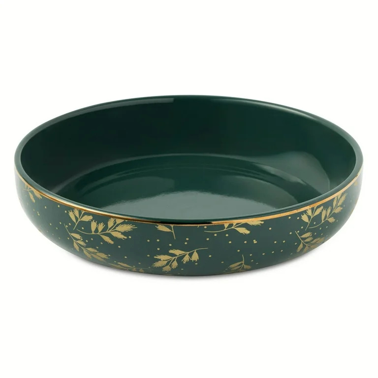 Thyme & Table Holiday Leaves 4-Pack Ceramic Low Bowl Set - Green | Walmart (US)