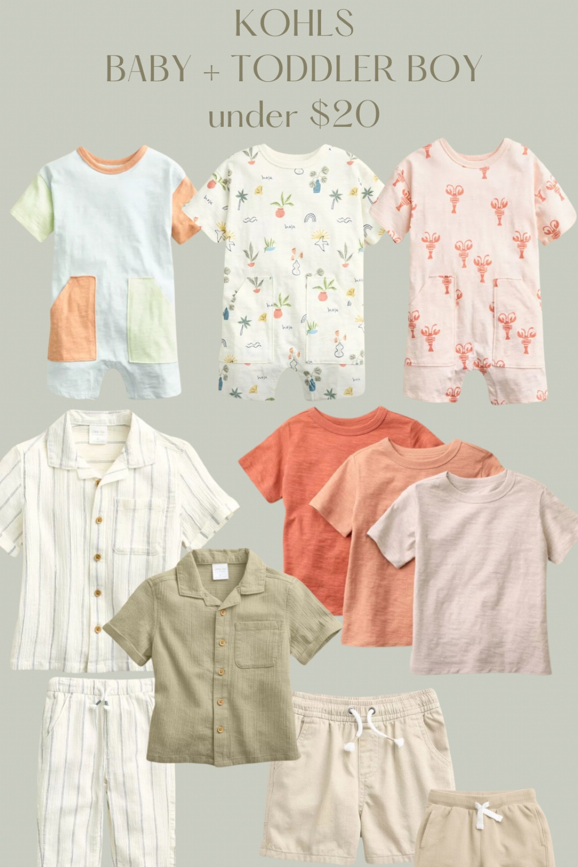 Kohls toddler and baby boy clothes all under $20! 

#LTKSpringSale #LTKkids #LTKbaby