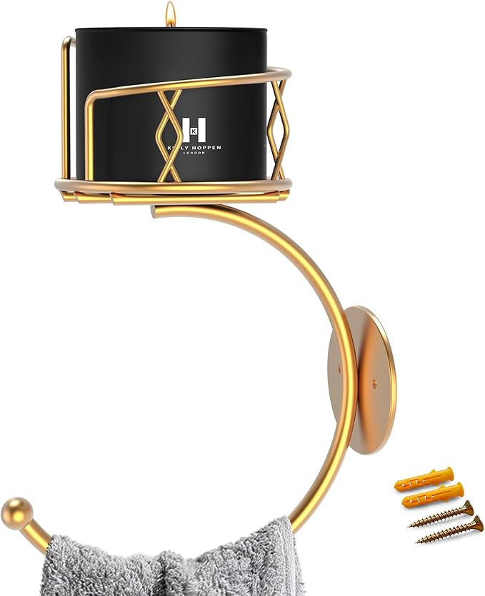 Vintage Towel Hook with Exquisite Candle Holder, Metal Sturdy Wall-Mounted Hand Towel Holder for ... | Amazon (US)