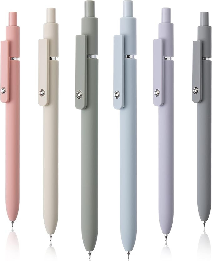 Mr. Pen- Retractable Gel Pens, 6 Pack, Morandi Barrels, Black Gel Pens, Fast Dry, Gel Pens Fine P... | Amazon (US)