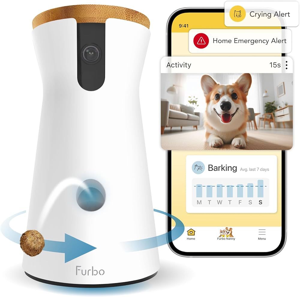 Furbo 360° Dog Camera + Nanny Bundle: Home Security & Dog Safety Alerts, Rotating Pet Treat Disp... | Amazon (US)