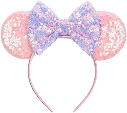 YanJie Mouse Ears Bow Headbands, Glitter Party Princess Decoration Cosplay Costume for Girls & Wo... | Amazon (US)