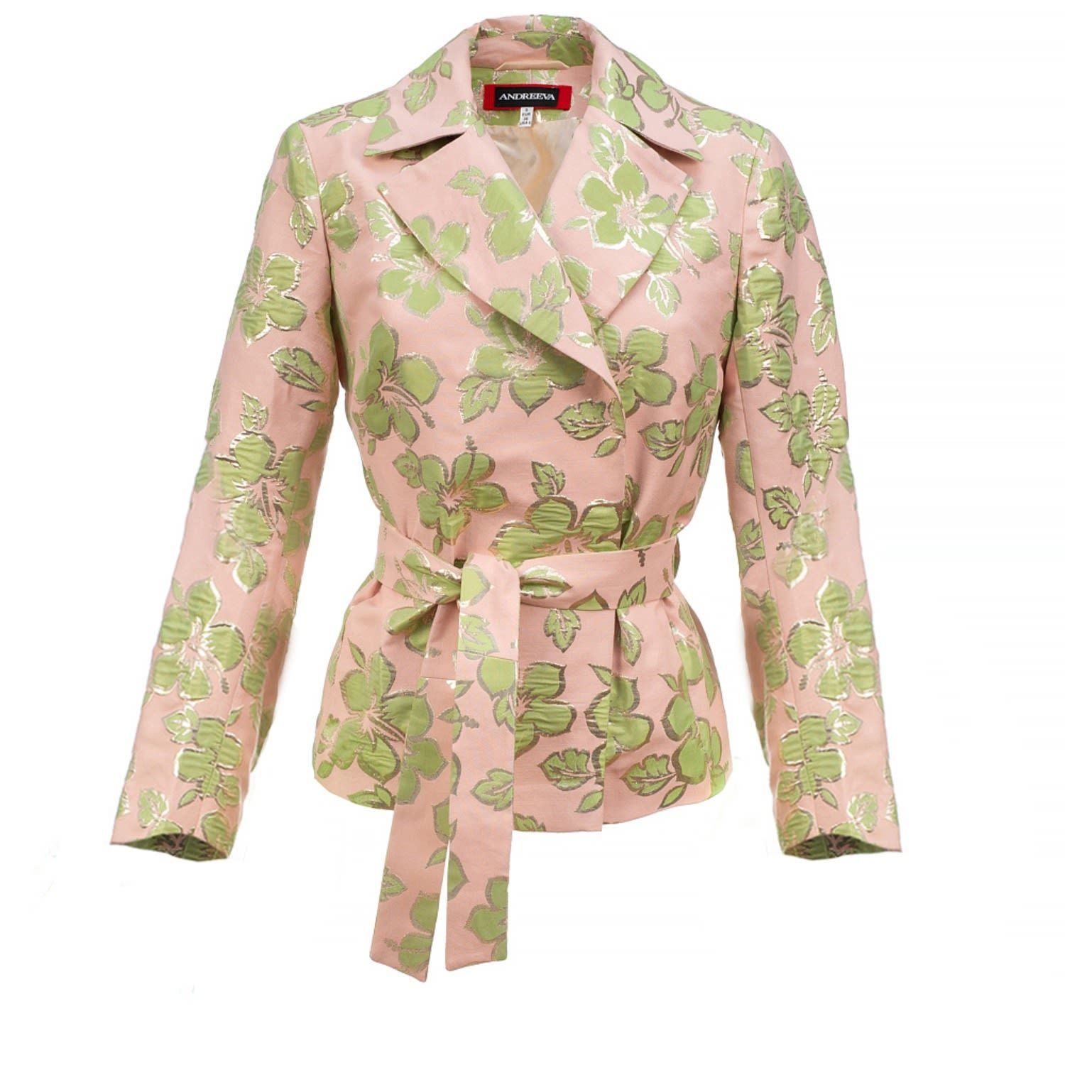 Pink Jacquard Floral Jacket | Wolf & Badger (US)