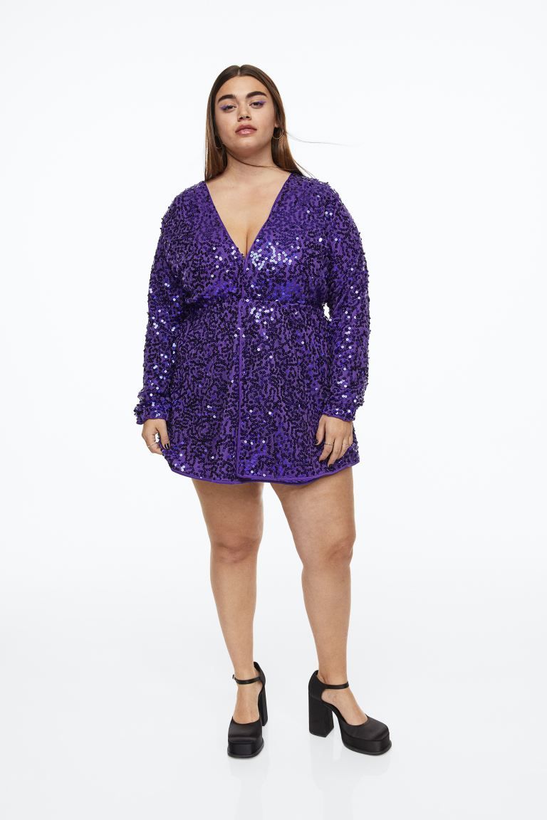 H&M+ Sequined Wrapover Dress | H&M (US)