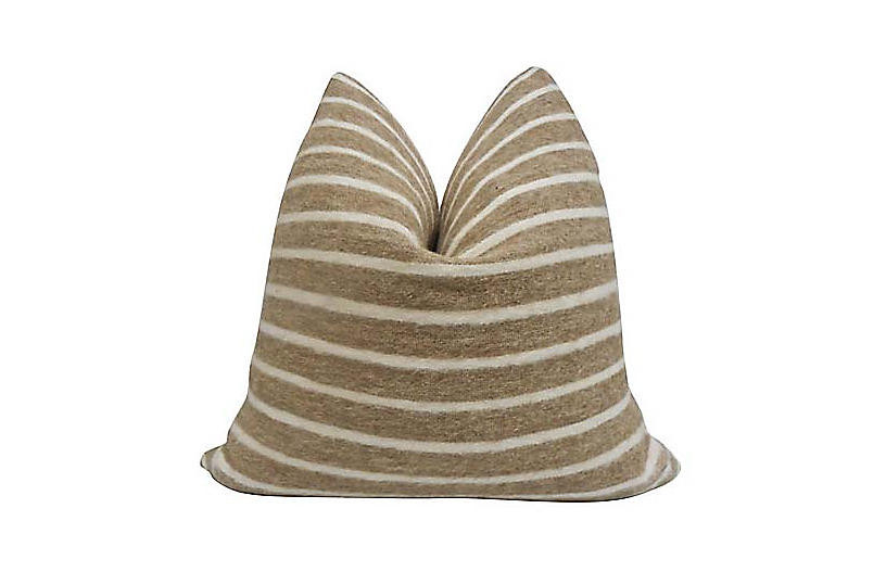 Tracy 24x24 Pillow, Camel/White | One Kings Lane