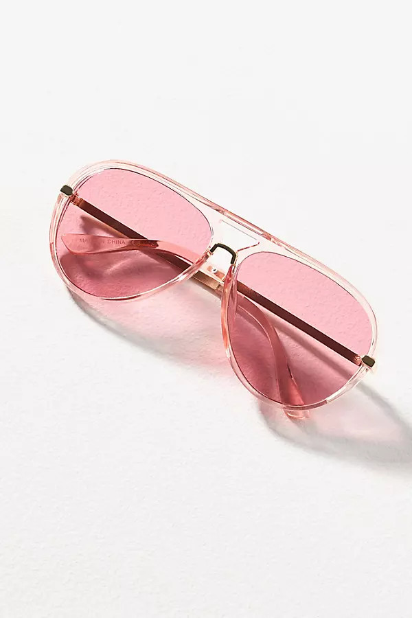Colored Translucent Aviator Sunglasses | Anthropologie (US)