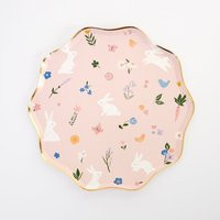 Easter Dinner Plates, Set Of 8 Paper Plates By Meri Meri, Gold Foil Detailing | Etsy (US)