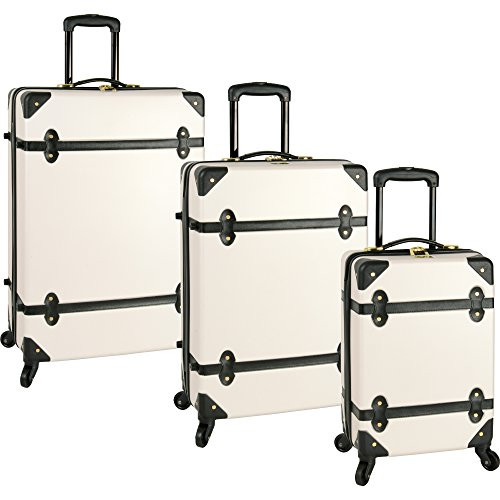 Diane Von Furstenberg Saluti 3 Piece Hardside Set, White/Black, One Size | Amazon (US)