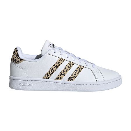 adidas Leopard Grand Court Womens Sneakers, 7 Medium, White | JCPenney