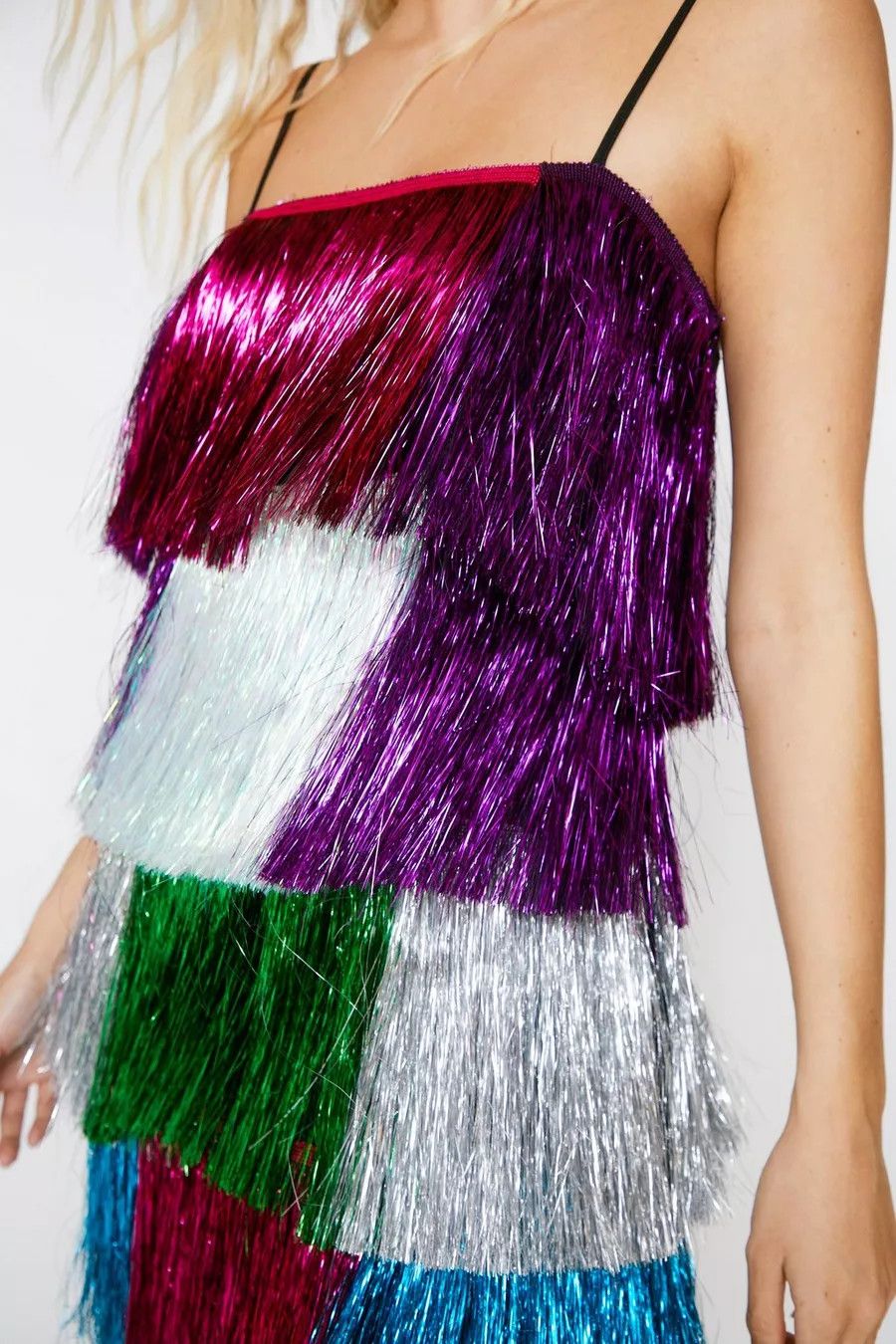 Tiered Tinsel Dress | Nasty Gal (US)