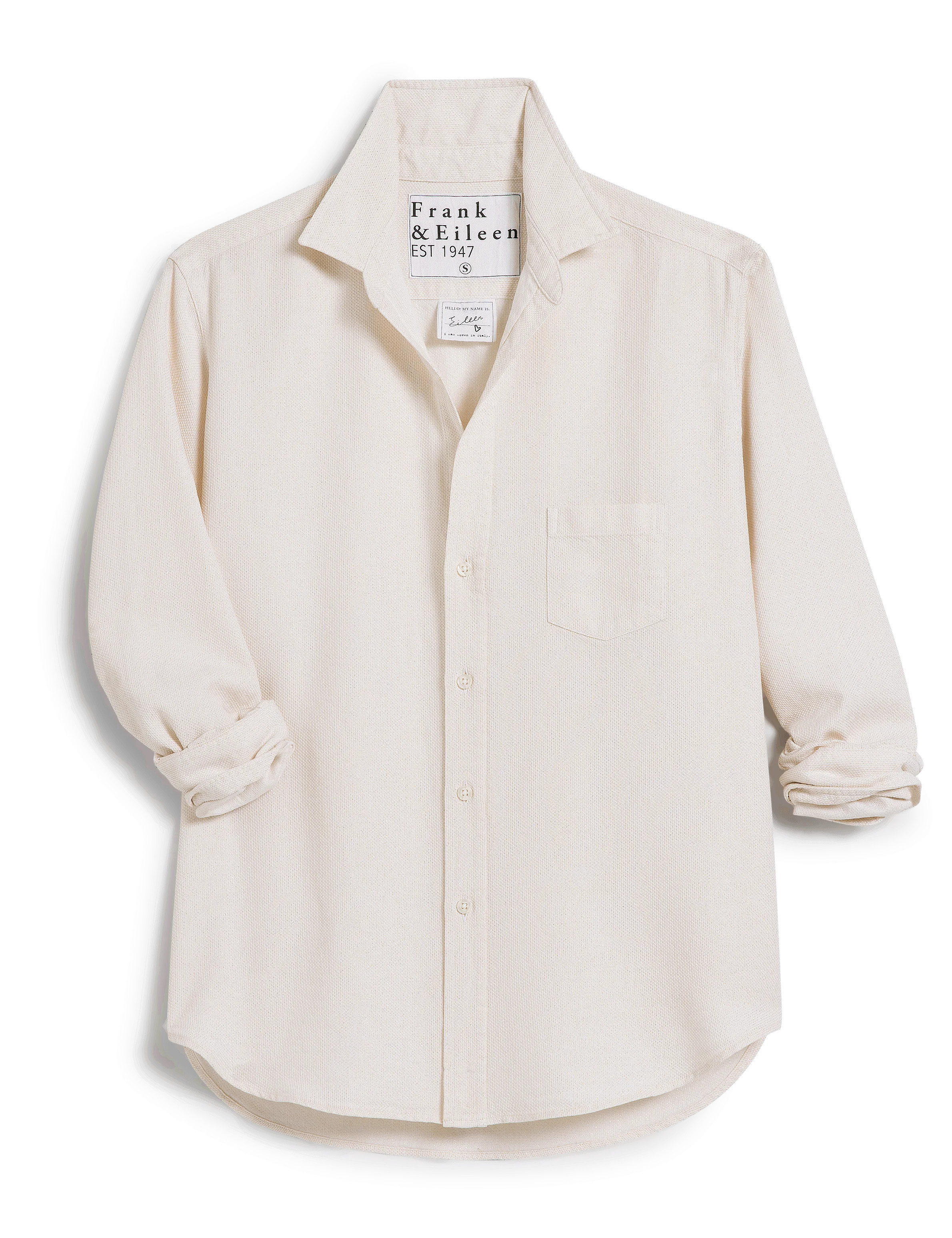 Frank & Eileen Women's Relaxed Button Up Shirt, Eileen, Italian Cotton, Size L, White | Frank & Eileen