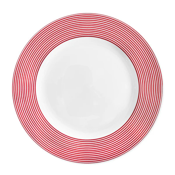 Newport Stripe Crimson Dinner Plate | Caskata