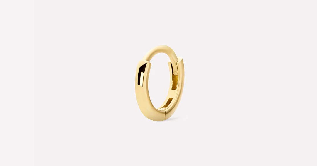 Gold Huggie Hoop Earrings - Gold Huggie Hoop Single | Ana Luisa