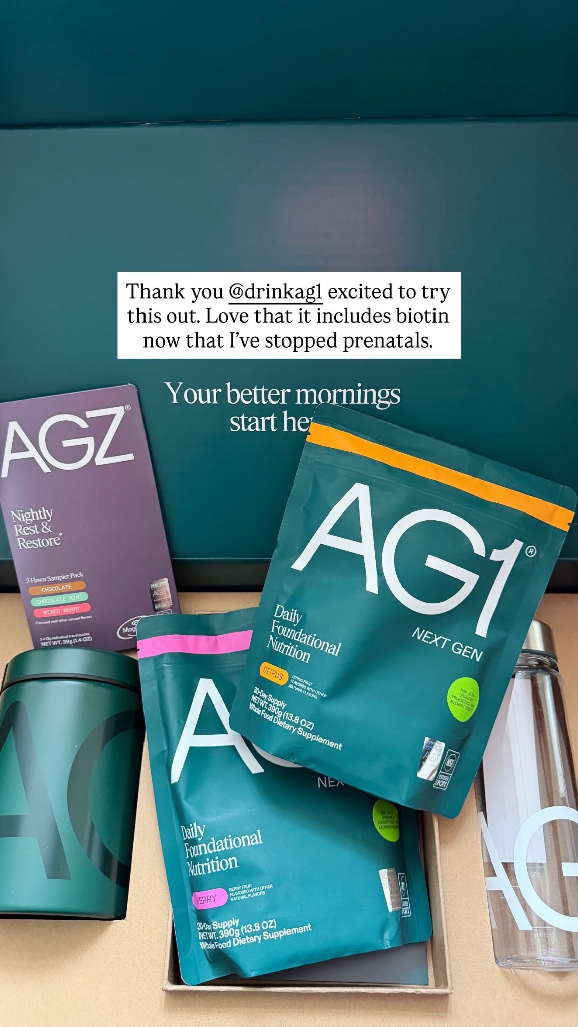 Excited to try this out. I love that it includes biotin, especially now that I've stopped taking prenatals. #gifted and officially part of my morning routine.