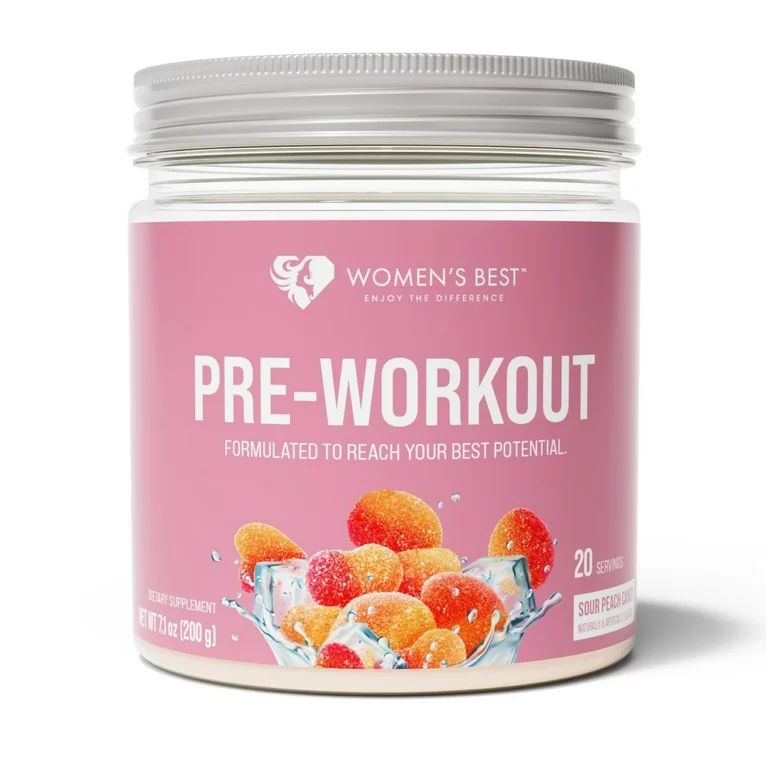 Women's Best Pre-Workout Booster Powder, Sour Peach Candy, 200g, 7 oz | Walmart (US)