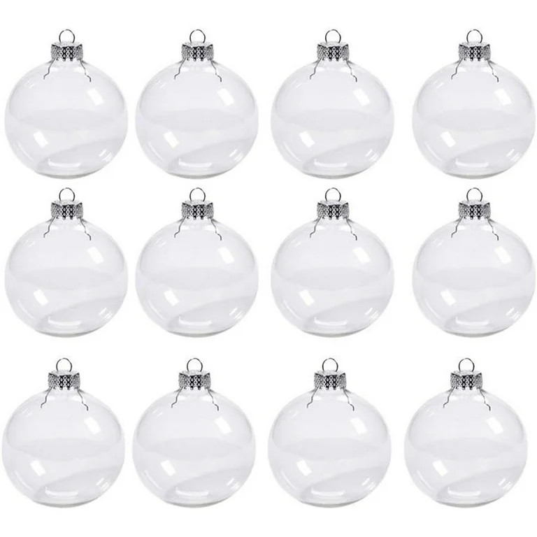 NOGIS 12 Pcs 3.15 Inch Christmas Fillable Ornaments Ball Clear Christmas Ornaments Filling Christ... | Walmart (US)