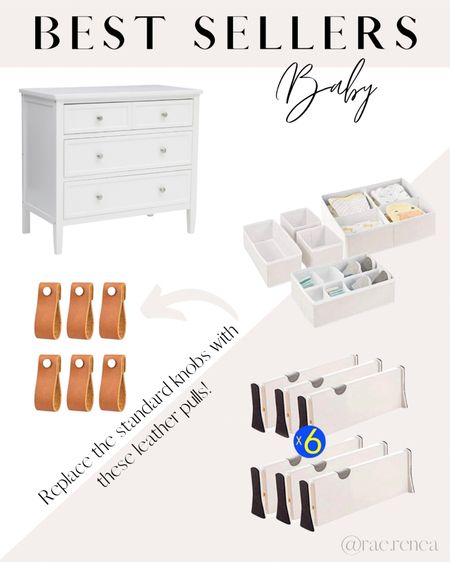 Nursery Organization 🌿 So good that I’m using it again for baby #2

This Delta Children’s dresser is perfect for a nursery, I just switched out the handles to leather pulls I got off Amazon 🤗

The bins are awesome for organizing the top drawer with all the baby changing essentials. 

I’ve trialed some drawer dividers and these are my favorite! The lock into place and are so easy to use. 

* also included are my changing baskets I’m using. I have one upstairs and one downstairs. 

Grey Cotton Rope basket I have a code for and it’s already under $100. 
CODE: RWBASK15

#LTKbaby #LTKhome #LTKfamily
