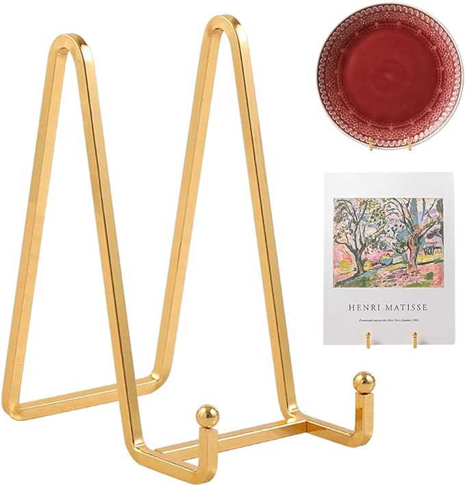 Plate Holder Easel Display Stand - 6 inch Metal Plate Stands for Display - Tabletop Picture Stand... | Amazon (US)