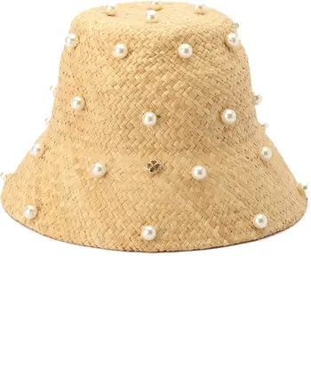 kate spade new york pearl embellished straw cloche | Nordstrom | Nordstrom