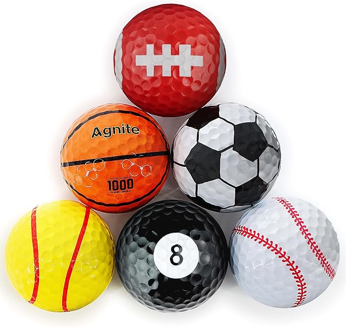Funny Golf Balls, 6 Pack Colored Balls for Golfers, Fun Kids Golf - Novelty Gifts for Men, Golfin... | Amazon (US)