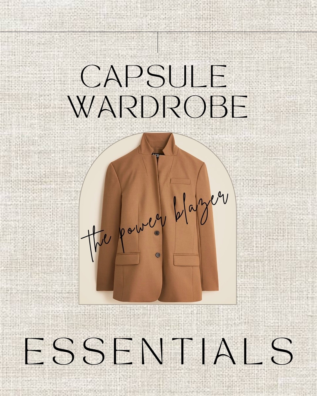 The Power Blazer: Look for a relaxed, slightly oversized fit. It creates a strong vertical line that elongates the frame and polishes even the simplest jeans-and-tee combo.

Amie Pagan, capsule wardrobe, power blazer, blazer

#LTKootd #LTKWorkwear