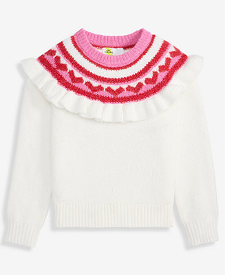 Girls Toddler 2T-4T Heart Fair Isle Sweater, Macy's Exclusive | Macy's