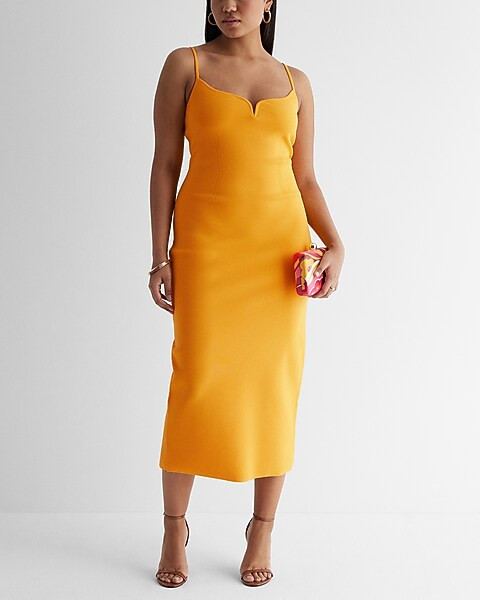 V-Wire Sleeveless Midi Sweater Dress | Express