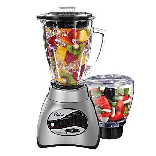 Oster Core 16-Speed Blender with Glass Jar, Black, 006878. Brushed Chrome , 40 Ounce | Amazon (US)