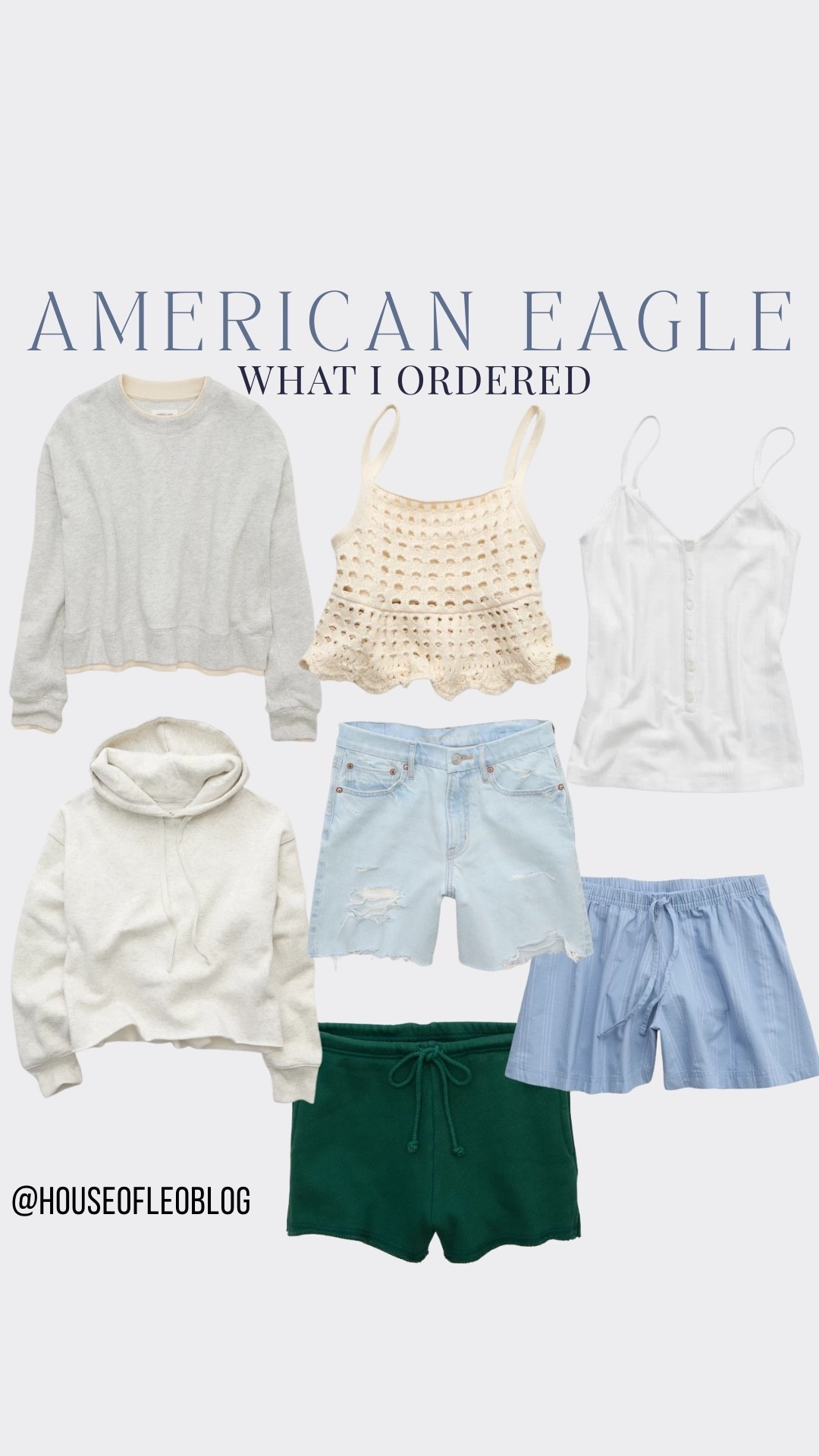 American Eagle, denim shorts, hoodies, crochet tank

#LTKSaleAlert