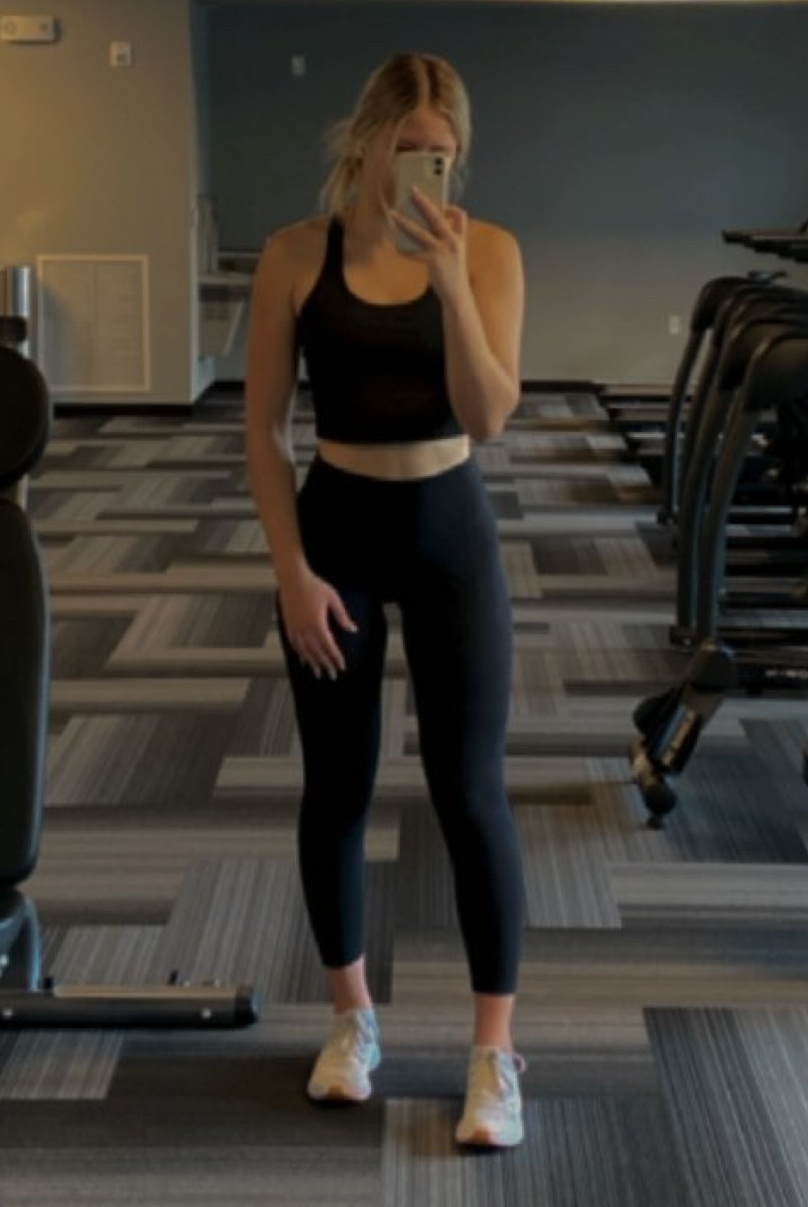 simple classic sunday weekend workout set for light cardio or yoga at the gym 🖤
top: amazon
leggings: fabletics
shoes: nobull trainers  
iphone 11 phone case: cordking on amazon 

#LTKunder100 #LTKstyletip #LTKfit