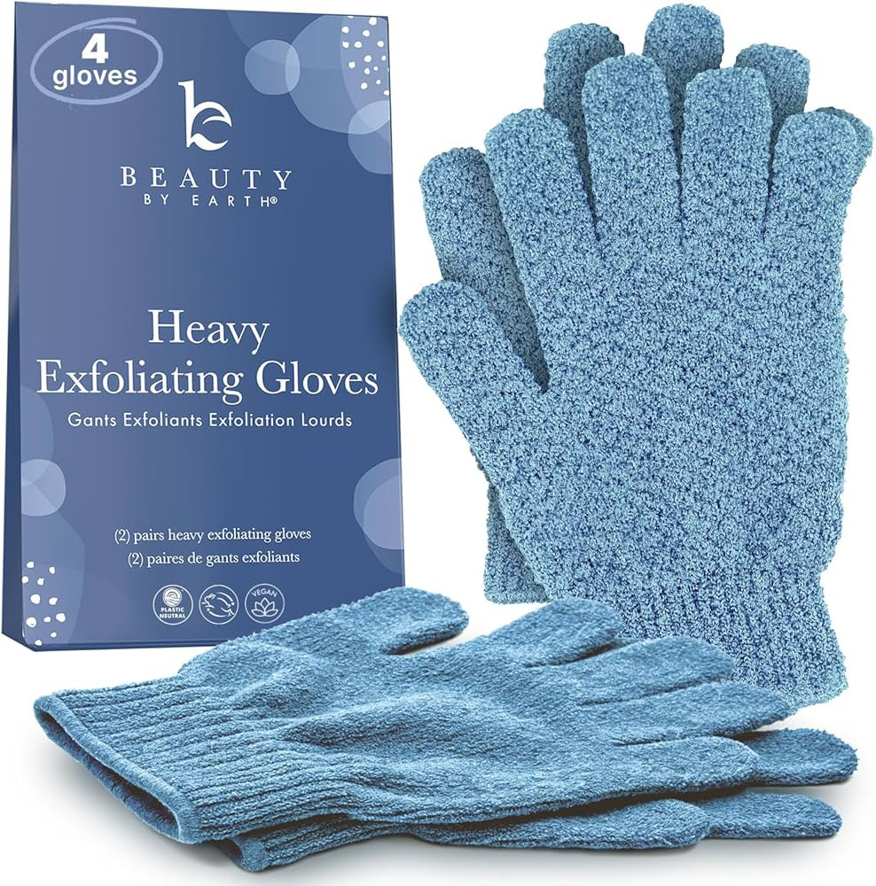 Exfoliating Glove - Shower Gloves for Body Scrub for Women & Men, Body Scrubber Mitt | Amazon (US)