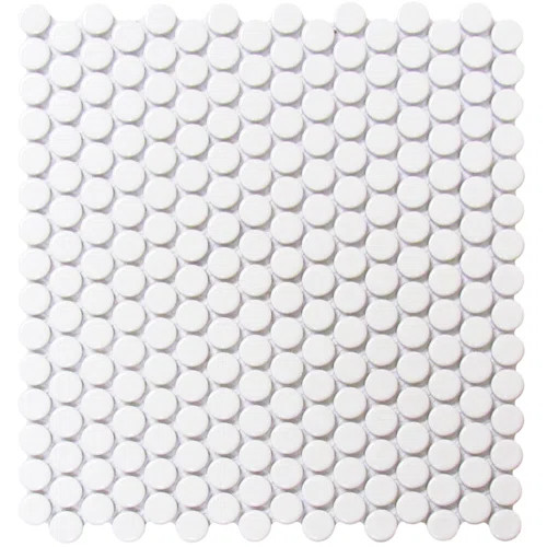 Metro 0.74" x 0.74" Porcelain Penny Round Mosaic Wall & Floor Tile | Wayfair North America