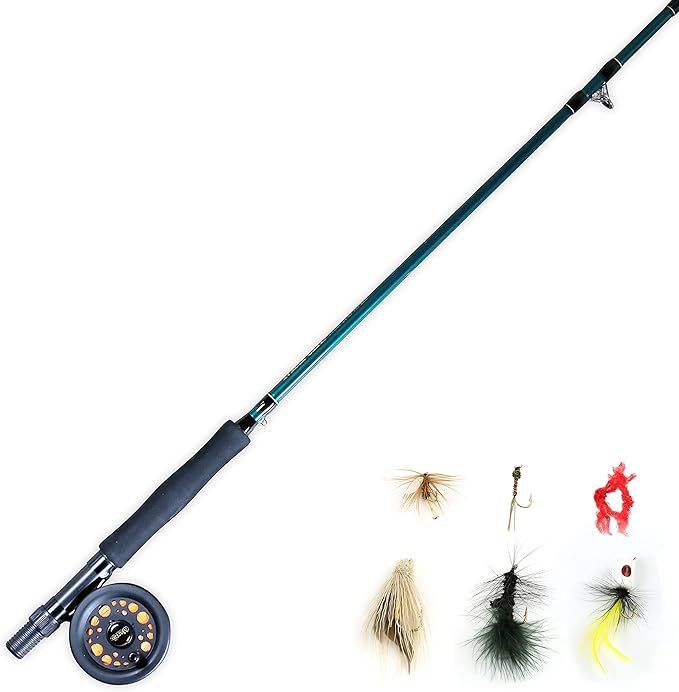 Martin Complete Fly Fishing Kit, 8-Foot 5/6-Weight 3-Piece Fly Fishing Pole, Size 5/6 Rim-Control... | Amazon (US)