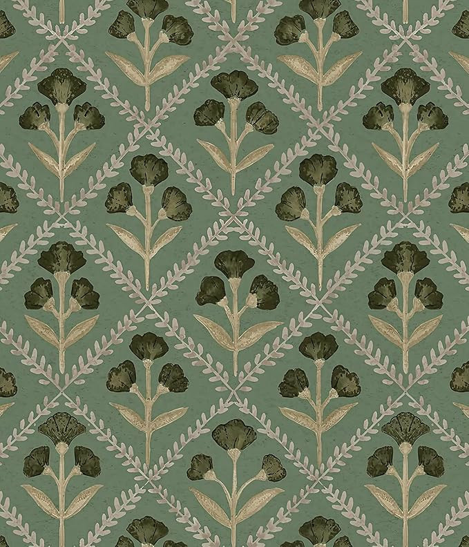 Peel and Stick Wallpaper Vintage Floral Wall Paper Boho Contact Paper 16.9in x118.1in Removable W... | Amazon (US)