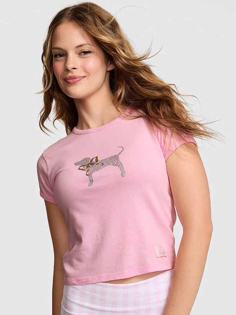 PINK x LoveShackFancy Retro Cotton Tee | Victoria's Secret (US / CA )