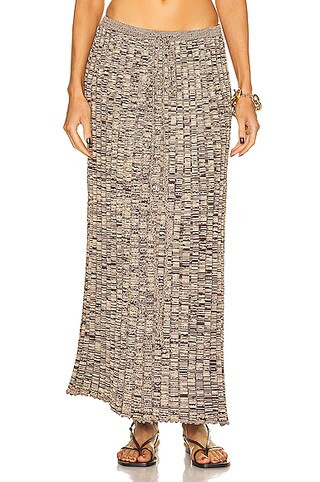 Christopher Esber Pleated Knit Tie Skirt in Chocolate Marle | FWRD | FWRD 