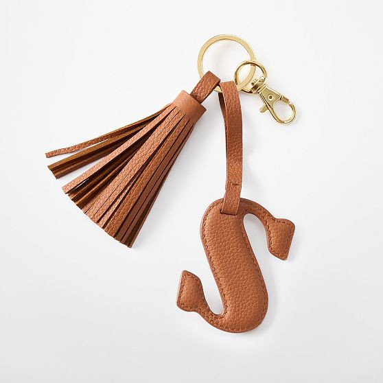 Initial Leather Tassel Keychain | Mark and Graham