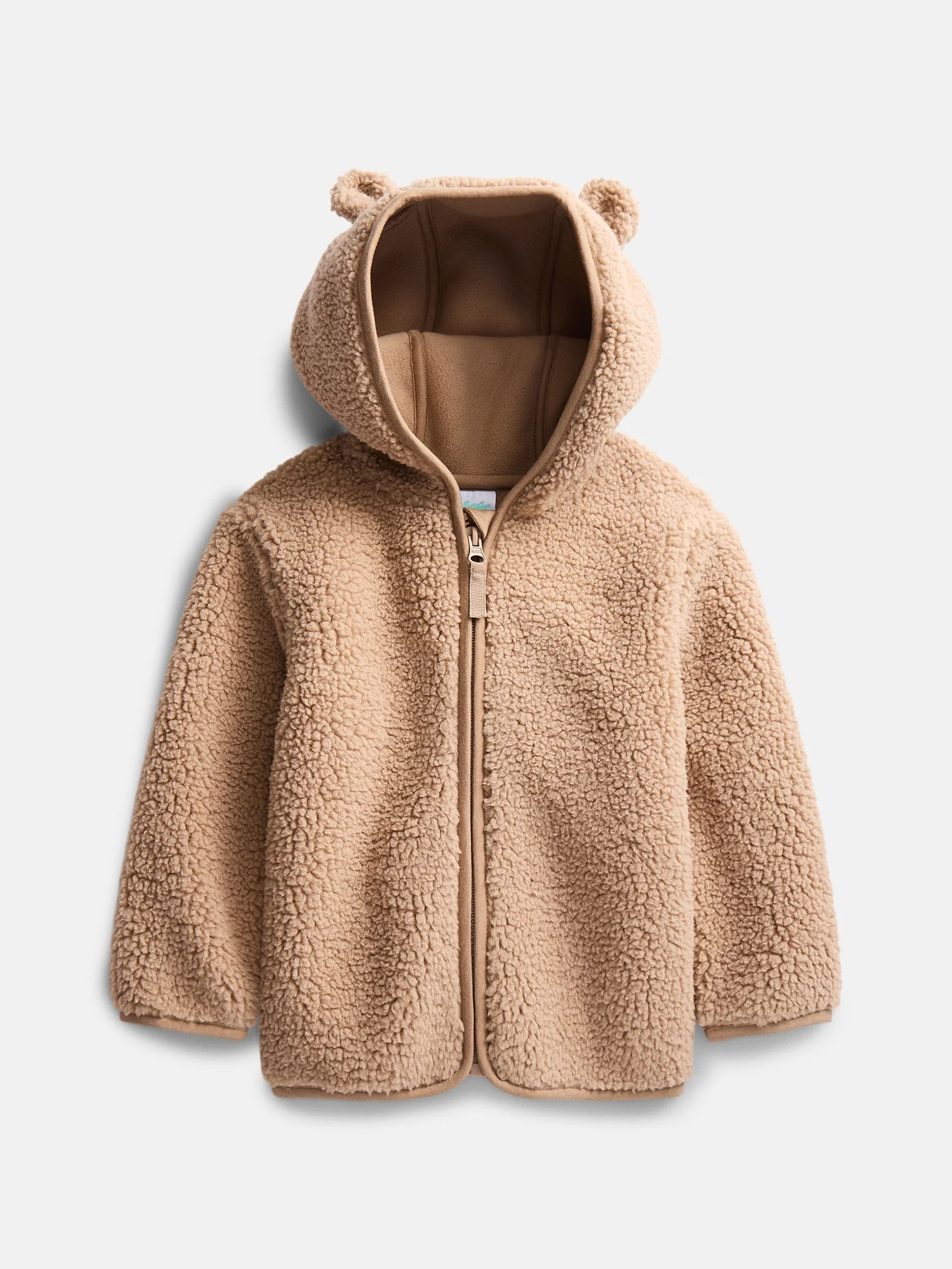 Wonder Nation Baby and Toddler Teddy Fleece Jacket with Hood, Sizes 12M-5T | Walmart (US)